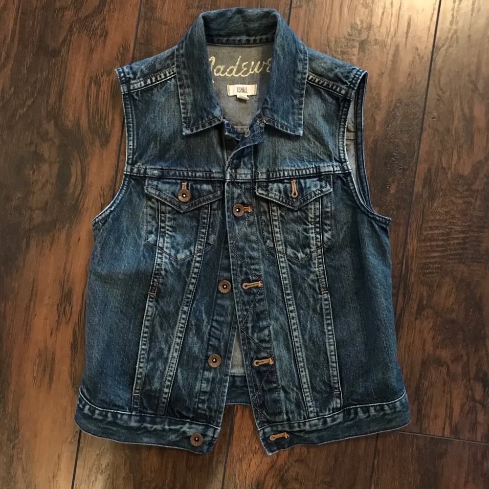 Madewell Blue Denim Sleeveless Jean Jacket